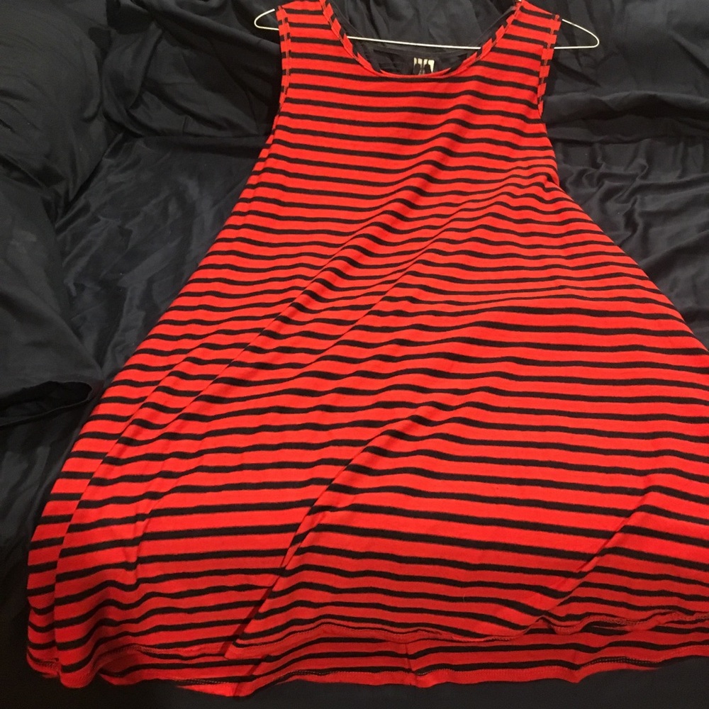 Red and blue summer dress